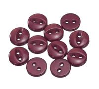 QUARKZMAN Botones de Resina, 12Pcs 14L 9mm Bontones de Costura Redondos, de Estilo Ojo de Pez con Dos Agujero, para Decoración de Manualidades, Pantalones, Vestidos, Prendas, Rojo Oscuro