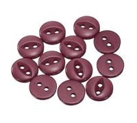 QUARKZMAN Botones de Resina, 12Pcs 18L 11.5mm Bontones de Costura Redondos, de Estilo Ojo de Pez con Dos Agujero, para Decoración de Manualidades, Pantalones, Vestidos, Prendas, Rojo Oscuro