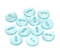 QUARKZMAN Botones de Resina, 12Pcs 24L 15mm Bontones de Costura Redondos, de Estilo Ojo de Pez con Dos Agujero, para Decoración de Manualidades, Pantalones, Vestidos, Prendas, Azul Lago