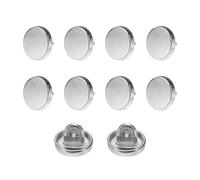 QUARKZMAN Botones Metálicos Redondos Planos, 10Pcs 14L 9mm Bontones de Aleación, Reemplazo para Trajes, Abrigos de Lana, Camisas y Pantalones, Manualidades de Costura, Plateado