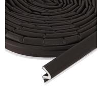 QUARKZMAN Burlete Para Puerta, 20 Pies Espuma Ranurada Burletes En Forma V Aislamiento Acústico Tira Sellado Para Marco Puerta Exterior Para Huecos Grandes (Cubierta Marrón/Espuma Blanca)