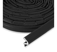 QUARKZMAN Burlete Para Puertas, 49 Pies Espuma Con Ranura En Forma De V Aislamiento Acústico Para Sellado De cuadros De Puertas Exteriores Con Grandes Huecos (Cubierta Negra/Espuma Blanca)