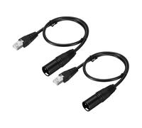 QUARKZMAN Cable Adaptador DMX512 XLR Macho A RJ45 Macho De 3 Pines, 2 Piezas Cable De Extensión Para Micrófono De 1.6 Pies Para Iluminación De Escenario Y Consola De Estudio