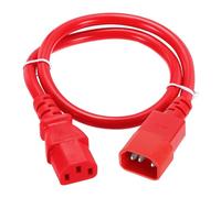 QUARKZMAN Cable De Alimentación Universal Rojo 18 AWG 18/3 C14 A C13 10A 250V con 3 Puntas para PC Computadora Impresoras TV Adaptador De CA Laptop Monitor