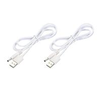 QUARKZMAN Cable de Alimentación USB a DC de 1 Metro, Cable USB a DC de 4.0 mm x 1.7 mm, Cable de Alimentación de 5V Blanco para Mini Ventilador, Cámara, Teléfono Móvil, 2Uds