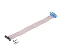 QUARKZMAN Cable de Cinta Plana de 26 Pines Gris DB25 Hembra a FC -26P Paso de 2.54mm Longitud de 30cm Cable de Puerto Serial DB para Computadora, Pantalla LED, DVD con 2 Tornillos