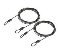 QUARKZMAN Cable De Seguridad De Acero, Cable De Seguridad Flexible Con Cerradura Para Equipaje 6.6 Pies 2.5mm Recubierto De Vinilo Trenzado De Acero Con Dobles Bucles Gris Paquete De 2