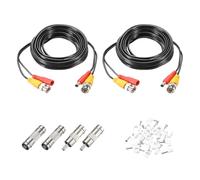 QUARKZMAN Cable De Video Y Alimentación BNC, 5m/16ft Cable Todo En Uno para Cámaras De Seguridad, Cable De Extensión DC para Instalación De Sistema De Cámara CCTV DVR, 2 Juego Negro