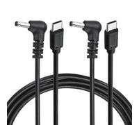 QUARKZMAN Cable Disparador PD 45W 15V 3A 3.5x1.35mm Tipo C Angulo Recto Cable De Alimentación 2.0m/6.6ft USB C A DC PD Cable Para Monitor Portátil Cámara De Seguridad Paquete De 2