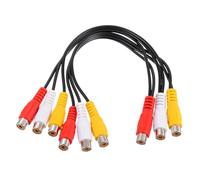 QUARKZMAN Cable Divisor AV Audio Video 3 Conectores RCA Hembra A 6 Conectores RCA Hembra 25cm Adaptador Divisor De Video Compuesto Cable De Salida