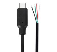 QUARKZMAN Cable Extensión USB Tipo C Macho 0.3 m/1Ft Con Cable Al Desnudo, 24AWG 12V 2A Conector USB C A 4 Pines Al Desnudo Para Reparación O Reemplazo Equipos DIY Como Teclados Ventiladores
