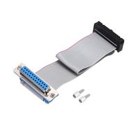 QUARKZMAN Cable Plano De Cinta Gris De 26 Pines DB25 Hembra A FC-26P Paso De 2.54mm Longitud De 20cm Cable De Puerto Serial DB Para Computadora Pantalla LED DVD Con 2 Tornillos
