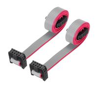 QUARKZMAN Cable Plano de Cinta IDC de 8 Pines, Paso de 2.0 mm, Conector FC a FC, Longitud de 30 cm, Cable de Puente Gris para Computadora, Pantalla LED, DVD, 2 Unidades