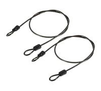 QUARKZMAN Cable Seguridad Acero, Cable Seguridad Flexible Con Cerradura Equipaje 1.6 Pies 2.5 Mm Revestido Vinilo Acero Trenzado Con Doble Bucle Para Gris Paquete 2