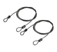 QUARKZMAN Cable Seguridad Acero, Cable Seguridad Flexible Con Cerradura Equipaje 3.3 Pies 2.5mm Recubierto Vinilo Trenzado Con Dobles Bucles Para Gris Paquete 2