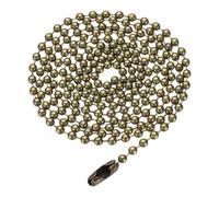 QUARKZMAN Cadena De Bolas De Acero Inoxidable 2.4mm 33.5" Longitud Collar De Cuentas Redondas Cadenas De Tirón Para Placas De Identificación Con Conectores Y Cierres Bronce