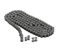 QUARKZMAN Cadena de Rodillos #25/04C-1 de 3 Pies de Longitud, Paso de 1/4" de Acero al Carbono con 144 Eslabones y 2 Eslabones Maestros de Conexión Gratuitos para Mini Motos