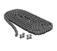 QUARKZMAN Cadena de Rodillos #25/04C-1 de 5 Pies de Longitud, Paso de 1/4" de Acero al Carbono con 240 Eslabones y 2 Eslabones Maestros de Conexión Gratuitos para Mini Motos