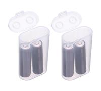 QUARKZMAN Caja Organizadora De Baterías, 2 x Baterías 18650 Estuche De Almacenamiento De Baterías Plástico Transparente Contenedor para Garaje Organizador Portátil para Viajes (Paquete De 2)