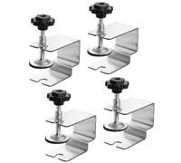 QUARKZMAN Cajón Frente Instalación Abrazaderas, Inoxidable Acero Gabinete Plantilla Corta Curvadas Abrazaderas para Mesas Escritorios, 4uds