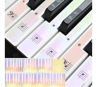 QUARKZMAN Calcomanías De Teclas De Piano Para 88/61/54 Teclas, Guía De Notas De Teclado De Piano Con Letras Grandes Removibles Para Principiantes Que Aprenden, Coloridas