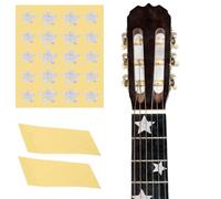 QUARKZMAN Calcomanías Para Diapasón De Guitarra Inlay Stickers Decals Para Guitarras Y Star Inlay Sticker Guitar Decals Para Guitarra Musical, Bajo, Guitarra Acústica Pearl (20 Calcomanías)