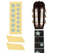 QUARKZMAN Calcomanías Para Diapasón De Guitarra Inlay Stickers Decals Para Guitarras Y Star Inlay Sticker Guitar Decals Para Bajo, Guitarra Acústica Verde Claro (13 Calcomanías)