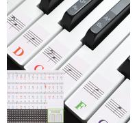 QUARKZMAN Calcomanías Para Teclado De Piano Para 88/76/61/54/49/37 Teclas, Etiquetas De Letras Para Teclas Guía De Notas De Piano Removibles Para Principiantes Que Aprenden
