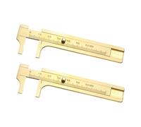 QUARKZMAN Calibre De Bolsillo 60mm Regla De Calibre Deslizante De Latón Mini Calibre De Precisión Escalas Dobles Herramienta De Medición Métrica Regla De Medición Para Dibujo Dorado 2 Pcs