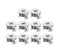 QUARKZMAN Cam Lock Tuercas para muebles, 10 unidades, 15 x 9,5 mm, elementos de conexión, tuercas de bloqueo para muebles, accesorios de cámara