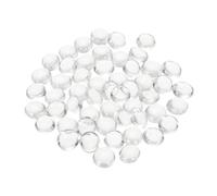 QUARKZMAN Canicas de Vidrio Planas Decorativas 12-14mm Roca Relleno de Jarrón Cuentas Guijarros Transparentes para Pecera Decoración de Esparcimiento en Mesas, 50 Piezas