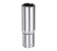 QUARKZMAN Casco Hexagonal 6 Puntos 3/8" Accionamiento 14mm Profundo 2.52" Longitud Acero 45# Casquillos Métricos Accionamiento Cuadrado Cromados Pulidos Para Reparación Autos