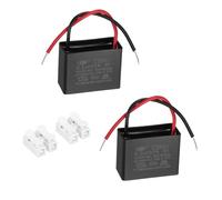 QUARKZMAN CBB61 Condensador Para De Techo 2.2uF 450V AC 2 Cables Reemplazo De Condensador Para De Techo Con Bloques De Terminales Para Motor De Generador 2 Piezas 37.5x28.5x17.5mm