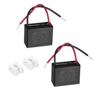 QUARKZMAN CBB61 Condensador Para De Techo 2.5uF 450V AC 2 Cables Reemplazo De Condensador Para De Techo Con Bloques De Terminales Para Motor De Generador Soplador 2 Piezas 37.5x28.5x18mm