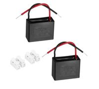 QUARKZMAN CBB61 Condensador Para De Techo 2uF 450V AC 2 Cables Reemplazo De Condensador Para De Techo Con Bloques De Terminales Para Motor De Generador 2 Piezas 37.5x28.5x18mm