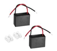 QUARKZMAN CBB61 Condensador Para De Techo 3uF 450V AC 2 Cables Reemplazo De Condensador Para De Techo Con Bloques De Terminales Para Motor De Generador 2 Piezas 37.5x28.5x17.5mm