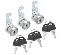 QUARKZMAN Cerradura De Gabinete De 5/8 Pulgada Con Llave, Cilindro De Reemplazo Con Palanca Keyed Alike Para Herramientas Tubulares De RV Cajón Carro Buzón, Plata Paquete De 3