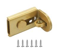 QUARKZMAN Cerradura Para Puerta Corrediza De 2.09" Con Pestillo De Seguridad De 90 Grados Candado De Seguridad De Acero Inoxidable En Ángulo Recto Con Tornillos Dorado