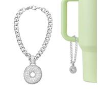 QUARKZMAN Charm De Letra Para Stanley Tumbler Cup, Accesorios De Letra Inicial O Con Purpurina Y Rhinestones Para Tumberas O Otras Tazas Con Asa Para Mujeres, Blanco