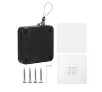 QUARKZMAN Cierre Automático De Puerta Corredera Sin Perforación De 1000g, Cierre De Puerta Multifuncional Con Sensor De Tormenta Y Cable De Acero Para Dormitorio Baño Sala (Negro 1pcs)