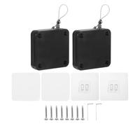 QUARKZMAN Cierre Automático De Puerta Corrediza Sin Golpes De 1500g, Cierre De Puerta Multifuncional Con Sensor De Tormenta Y Cuerda De Acero Para Dormitorio Baño Sala (Negro 2pcs)