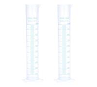 QUARKZMAN Cilindro Graduado de Plástico Cilindro Medidor de 1000ml Tubos de Ensayo Marcas Métricas en Ambos Lados Base Hexagonal Transparente para Laboratorio y Hogar 2 Unidades