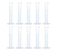 QUARKZMAN Cilindro Graduado de Plástico Cilindro Medidor de 25ml Tubos de Ensayo Marcas Métricas en Ambos Lados Base Hexagonal Transparente para Laboratorio y Hogar 10 Unidades