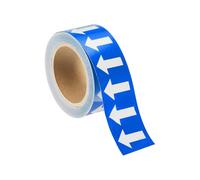 QUARKZMAN Cinta Adhesiva De Flechas 5 Cm Flechas Blancas Sobre Fondo Azul | De Flujo Direccional Para Tuberías, 20 M, Etiquetas De Identificación De Flujo Para Tuberías