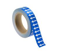 QUARKZMAN Cinta Adhesiva De Flechas De Flujo Direccional Para Tuberías Etiquetas De Identificación Para Marcadores De Flujo En Tuberías 1-1/5 Pulgada X 65 Pies Blanco Sobre Azul