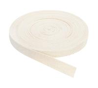 QUARKZMAN Cinta de Sarga 1 Pieza de 11 Yardas x 12 mm - Cinta de Tela de Algodón Rollo de Cinta de Espiga para Ropa Accesorios Bolsos (Blanco Beige)