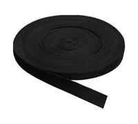 QUARKZMAN Cinta de Sarga 1 Unidad de 11 Yardas x 10 mm - Cinta de Tela de Algodón Rollo de Cinta de Espiga para Ropa Accesorios Bolsos (Negro)