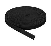 QUARKZMAN Cinta de Sarga 1 Unidad de 11 Yardas x 8 mm - Cinta de Tela de Algodón Rollo de Cinta de Espiga para Ropa Accesorios Bolsos (Negro)