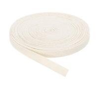 QUARKZMAN Cinta de Sarga 1 Unidad de 11 Yardas x 8 mm - Cinta de Tela de Algodón Rollo de Cinta de Espiga para Ropa Accesorios Bolsos (Blanco Beige)