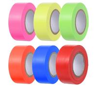 QUARKZMAN Cinta de Señalización 25mm x 30M/98.4Ft Cinta de Marcado sin Adhesivo Multicolor Marcado de Árboles, Marcado de Senderos y Levantamiento de Límites, 6 Unidades